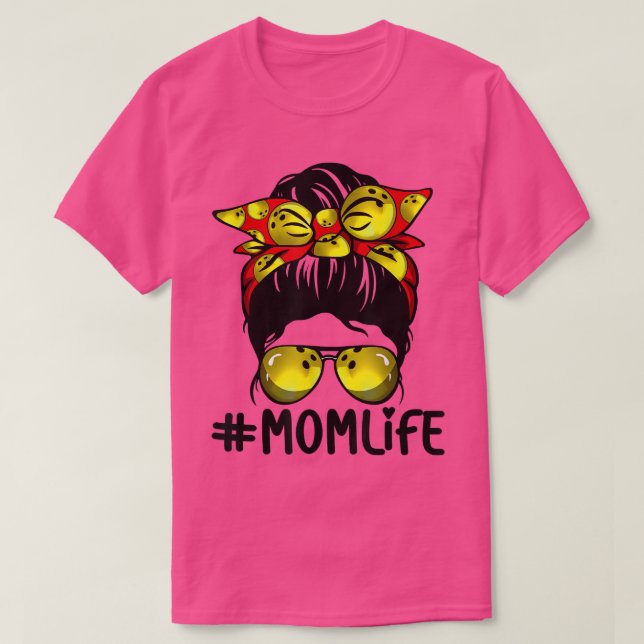 Bowling Messy Bun Proud Mama Baseball Scarf Sunsha T-Shirt (Design vorne)