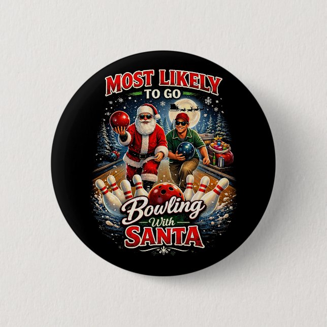 Bowling mit Santa Button (Vorderseite)