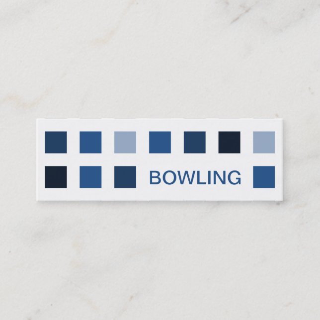BOWLING (Modquadrate) Mini Visitenkarte (Vorderseite)