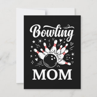 Bowling Mom Heart Pins Funny League Mothers Day Feiertagskarte