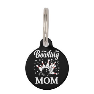 Bowling Mom Heart Pins Funny League Mothers Day Haustiermarke