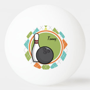 Bowling; Muster für farbenfrohe Raute Tischtennisball