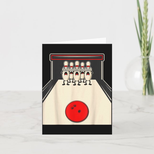 Bowling N Ed Ns Funny Bowler Player Kids Boys Men  Karte (Vorderseite)