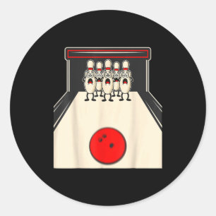 Bowling N Ed Ns Lustiger Bowlingspieler Kinder Jun Runder Aufkleber