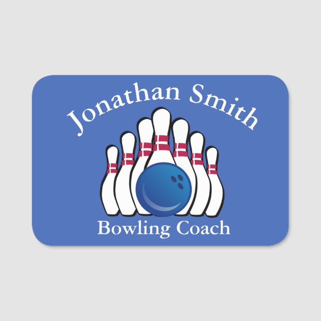 Bowling Name Tag Namensschild (Vorderseite)