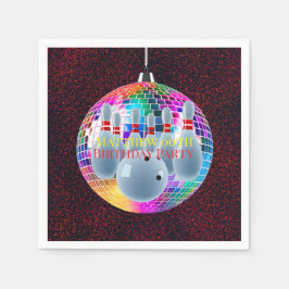 Bowling Neon Disco Ball Glitzer Geburtstagspartei Serviette