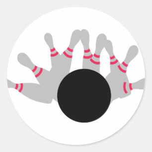Bowling - Ninepine Runder Aufkleber