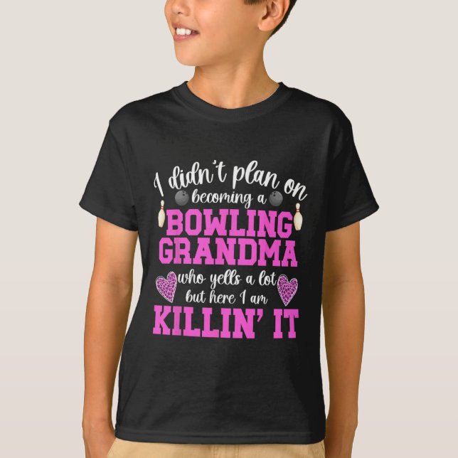Bowling-Oma einer Bowler-Großmutter T-Shirt (Vorderseite)