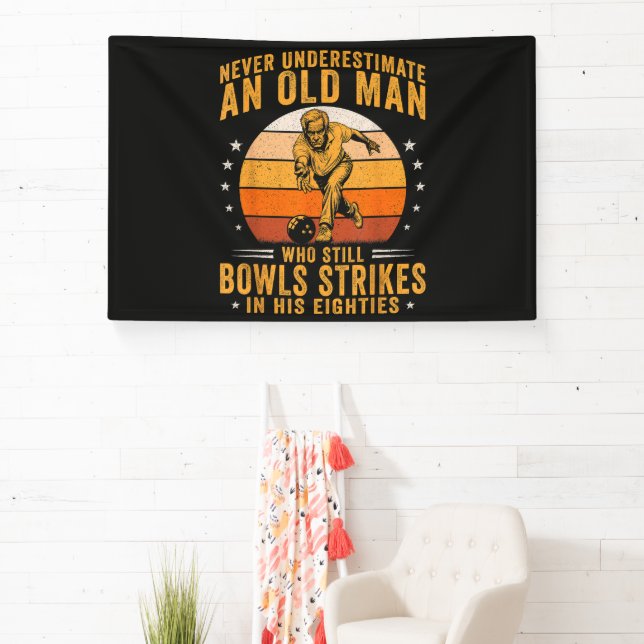 Bowling Opa 80. Geburtstag Banner (InSitu)