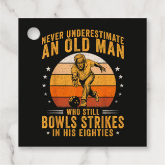 Bowling Opa 80. Geburtstag Geschenkanhänger