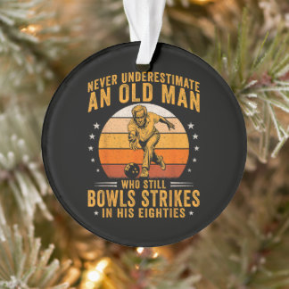 Bowling Opa 80. Geburtstag Ornament