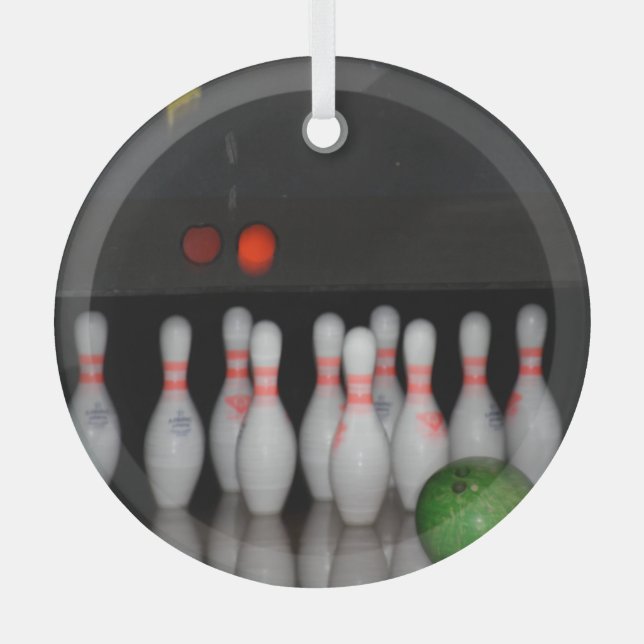 Bowling Ornament Aus Glas (Vorderseite)