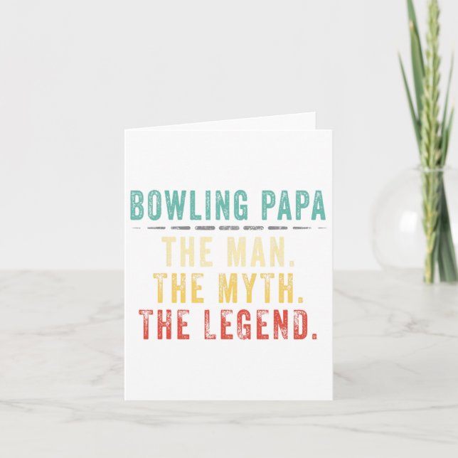 Bowling Papa Fathers Day Gift Karte (Vorderseite)
