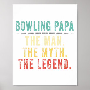 Bowling Papa Fathers Day Gift Poster