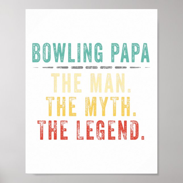 Bowling Papa Fathers Day Gift Poster (Vorne)