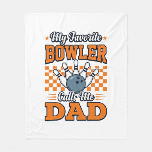 Bowling Papa Shirt Mein Lieblingsbowler nennt mich Fleecedecke