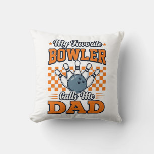 Bowling Papa Shirt Mein Lieblingsbowler nennt mich Kissen
