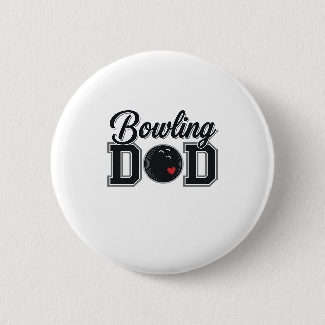 Bowling Papa Vintage Gravur Shirt Design_1 Button (Vorderseite)