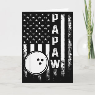 Bowling Papaw Amerikanische Flagge Vintage Weihnac Karte