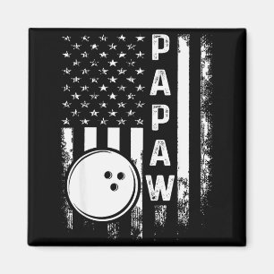 Bowling Papaw Amerikanische Flagge Vintage Weihnac Magnet