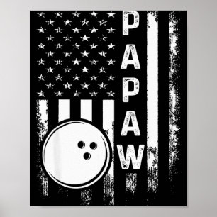 Bowling Papaw Amerikanische Flagge Vintage Weihnac Poster