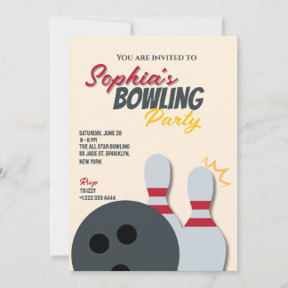 Bowling Party Einladung