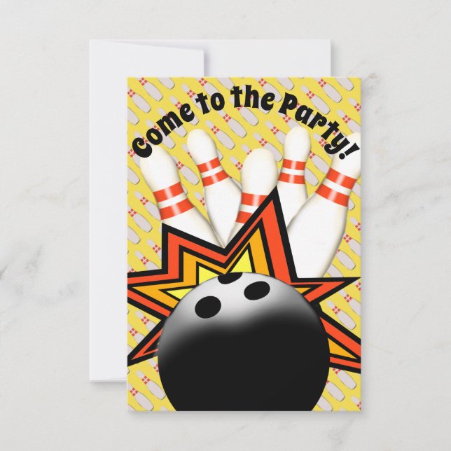 Bowling Party Einladung (Vorderseite)