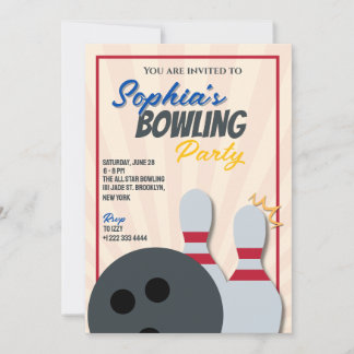 BOWLING PARTY EINLADUNG 2