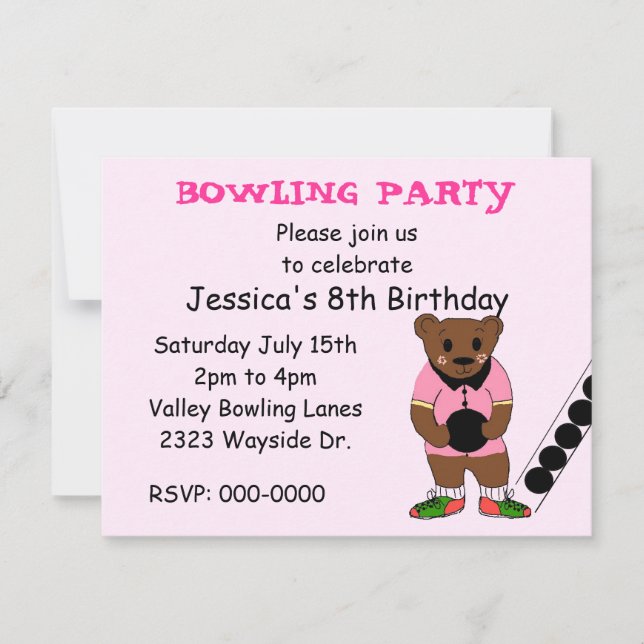 Bowling-Party-Einladung Einladung (Vorderseite)