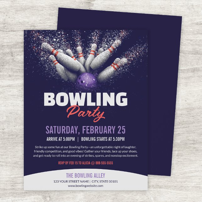 Bowling-Party-Event-Flyer-Vorlage Flyer (Von Creator hochgeladen)
