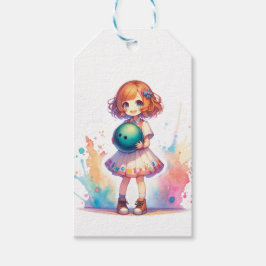 Bowling Party Girl's Anime Birthday Geschenkanhänger