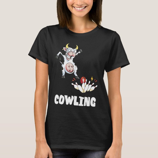 Bowling Pin Cow Funny Bowling Bowler Strike Bowlin T-Shirt (Vorderseite)