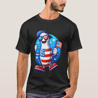 Bowling Pin Strike Unabhängigkeitstag 4. Juli USA  T-Shirt