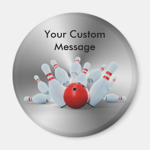 Bowling Pins 10 Pin Bowling Custom Magnet