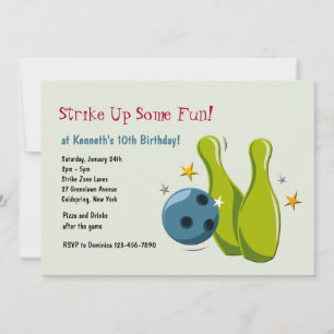Bowling-Pins-Einladung Einladung