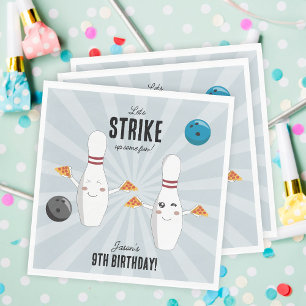 Bowling Pizza Strike Up Some Fun Kindergeburtstag Serviette