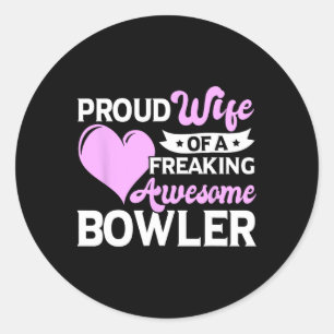 Bowling Player Coach Bowler Ehefrau Runder Aufkleber