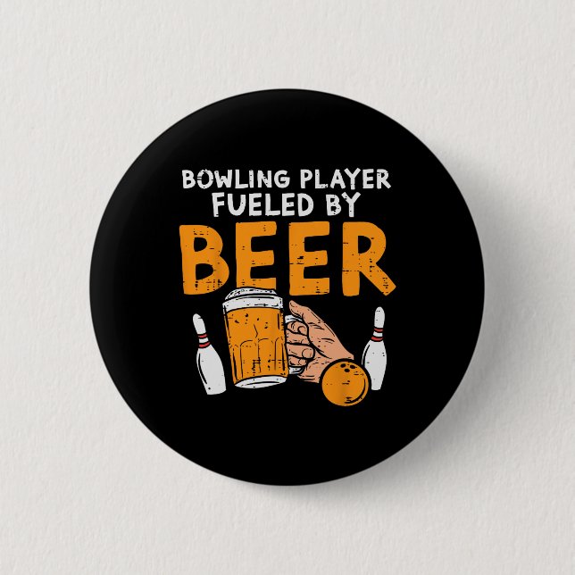 Bowling Player Funny Sport Bowler Player Te Button (Vorderseite)