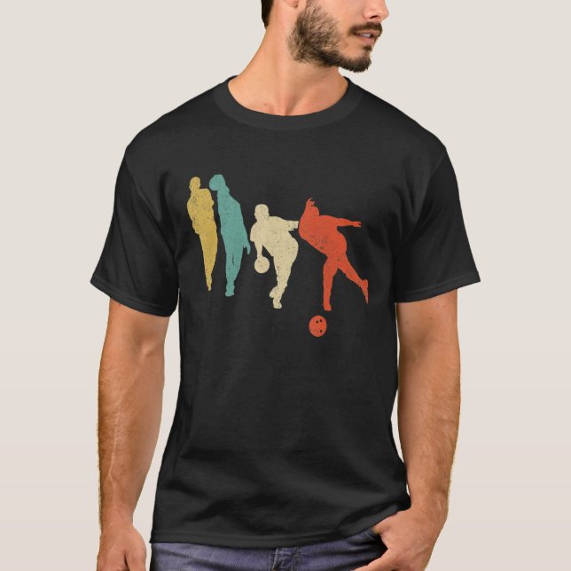 Bowling Player Retro Ball Swing Thread Bowler Team T-Shirt (Vorderseite)