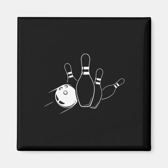 Bowling Pocket Style Sports Bowler Team Bowling Lo Magnet (Vorne)