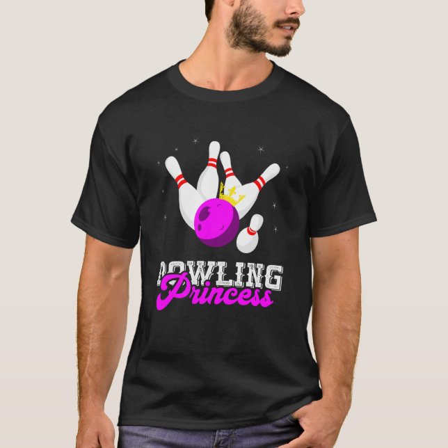 Bowling Princess Crown Bowling Button Strike Bowle T-Shirt (Vorderseite)