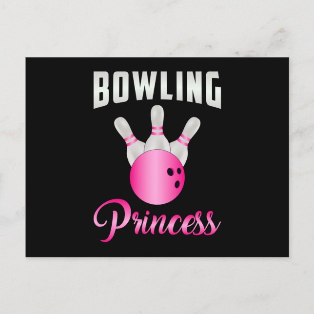 Bowling Princess Girl Queen Bowl Bowler Funny Gift Postkarte (Vorderseite)