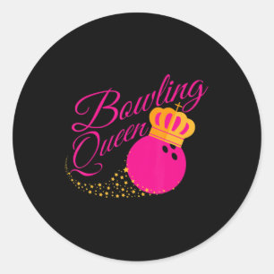Bowling Queen Fun Gift for Girls Bowlers Runder Aufkleber