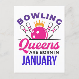 Bowling Queens ist im Januar Geboren Postkarte