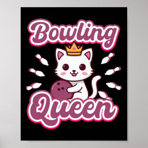 Bowling Queen's Niedlich Women's Girly Kawaii Anim Poster