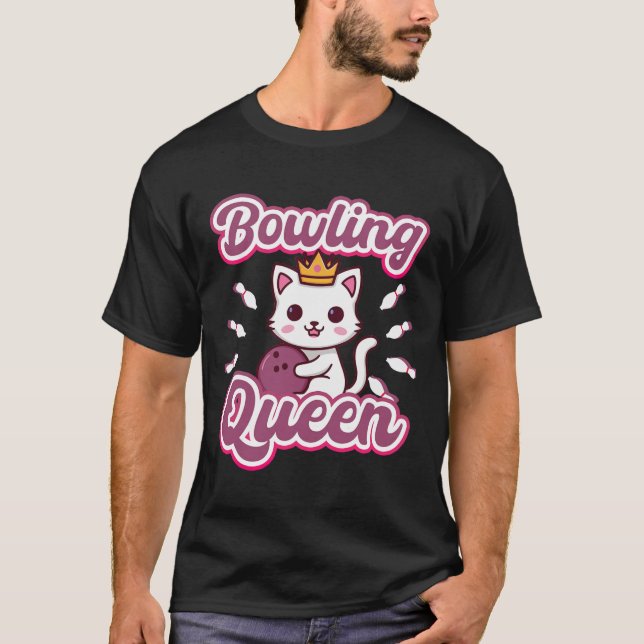 Bowling Queen's Niedlich Women's Girly Kawaii Anim T-Shirt (Vorderseite)