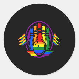 Bowling Rainbow Flag Lgbt q Cooler Gay Pride Ally Runder Aufkleber