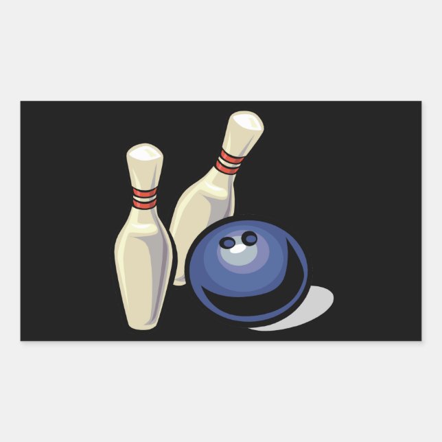 Bowling Rechteckiger Aufkleber (Vorderseite)