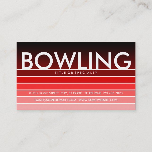 BOWLING Red Swatch Visitenkarte (Vorderseite)