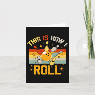 Bowling Retro Funny Bowler So Roll ich Karte